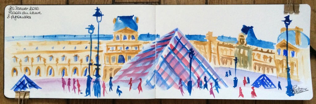 Urban sketch Louvre